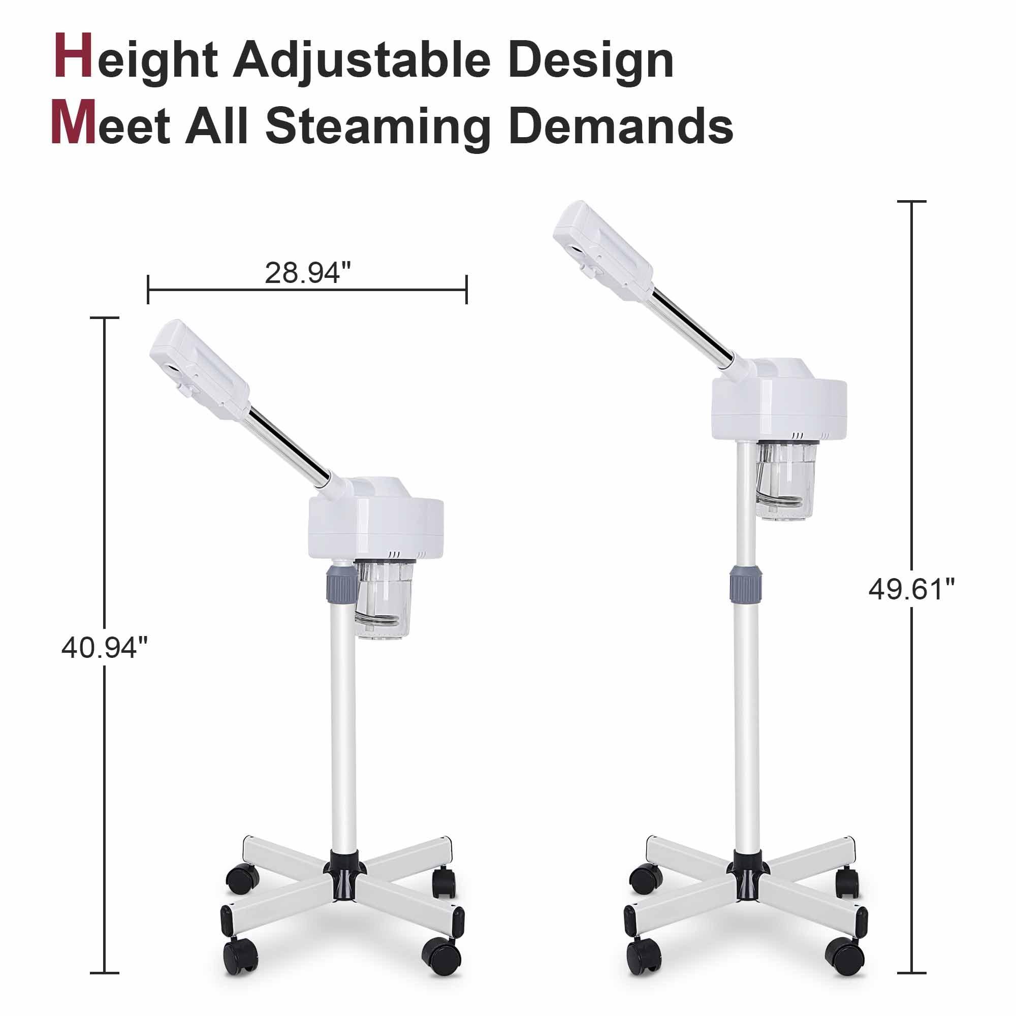 Epetlover Epetlover Facial Steamer On Wheels Professional Face Steamer Machine for Home Spa Facial Deep Cleaning, Ionic Ozone Hot Mist Skin Care Equipment with Stand