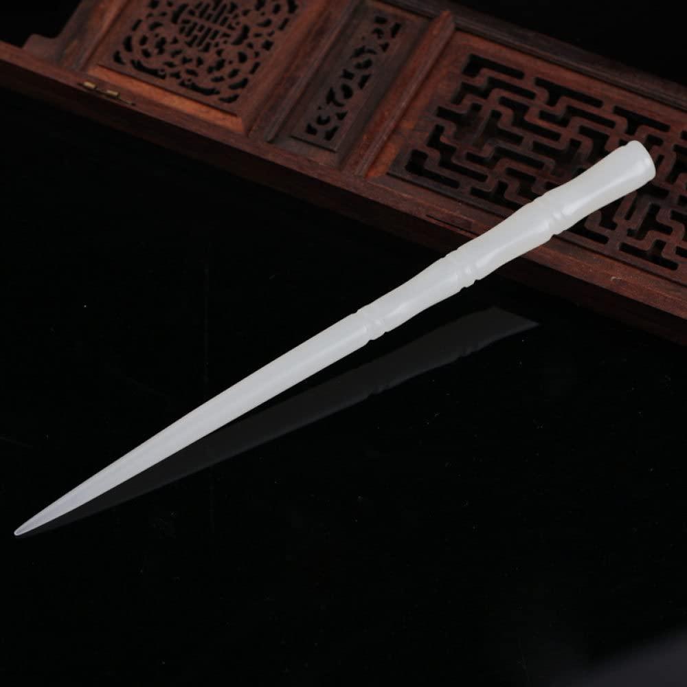 qbodp qbodp White Jade Hair Sticks for Buns,Bamboo Shape Hair Chopsticks Elegant Hair Pins Stick Chinese Classical Chopsticks for Women Hair Accessories