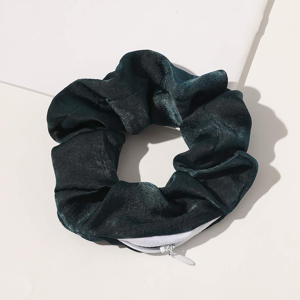 DINPREY DINPREY Chiffon Dots Hair Scrunchie with zipper pouch, 7 Pcs Bright colors Hair Ties for Vsco Girl Stuff, Soft Stash Floral Scrunchies Silk Hair Elastic Ties for Women and Girls