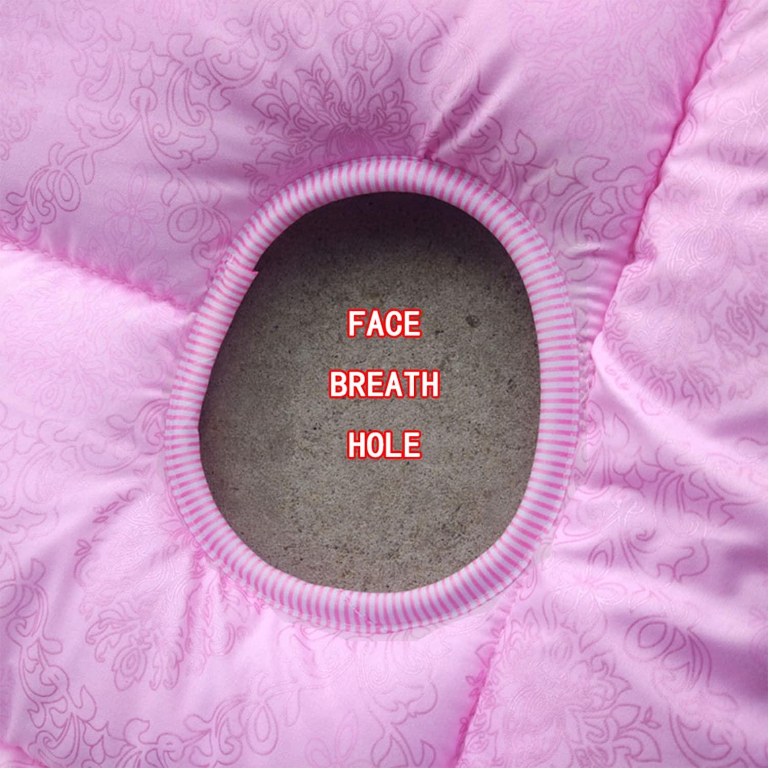 KKCD KKCD Round Head Massage Table Mattress Pad Sponge Mattress Topper for Lash Bed Soft Beauty Massage Bed Cover with Face Hole Non-Slip Massage Table Sheet with Elastic Bands,Pink,70x185cm