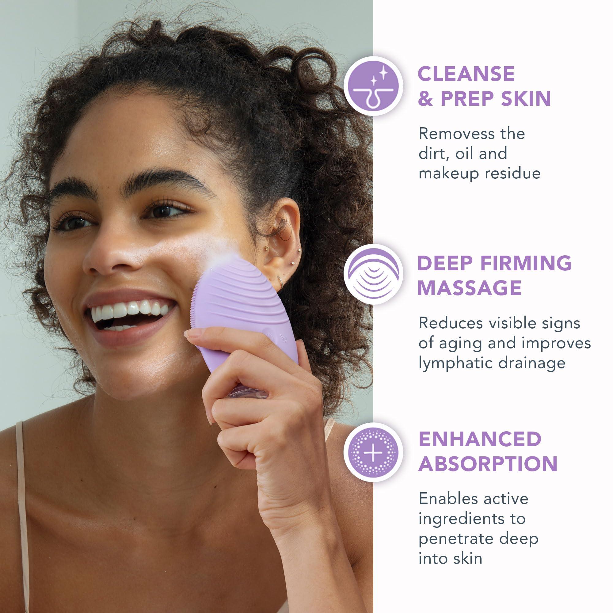 FOREO FOREO Deep & Gentle LUNA 4 Sensitive Bundle - Facial Cleansing Brush for Sensitive Skin + LUNA Micro-Foam Face Cleanser 2.0, 3.4 oz - Deep Cleansing and Firming Silicone Face Massager Beauty Set