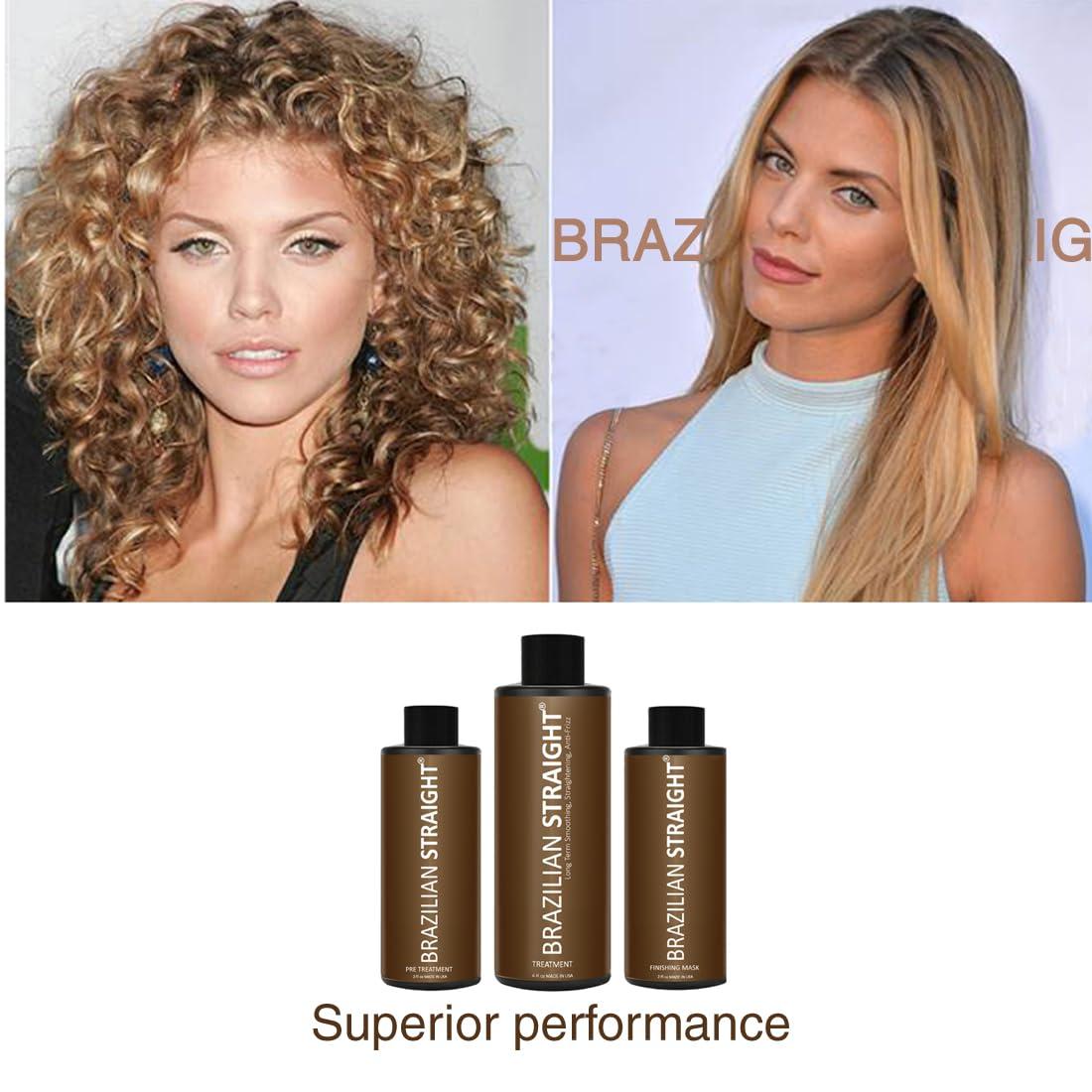 KERATIN RESEARCH BRAZILIAN STRAIGHT Hair Straightening Cream & Keratin Treatment Kit. Organic Natural Results Straighten Smooth repairs All Hair Types & Colors Keratina Brasilera Tratamiento (Salon Grade)