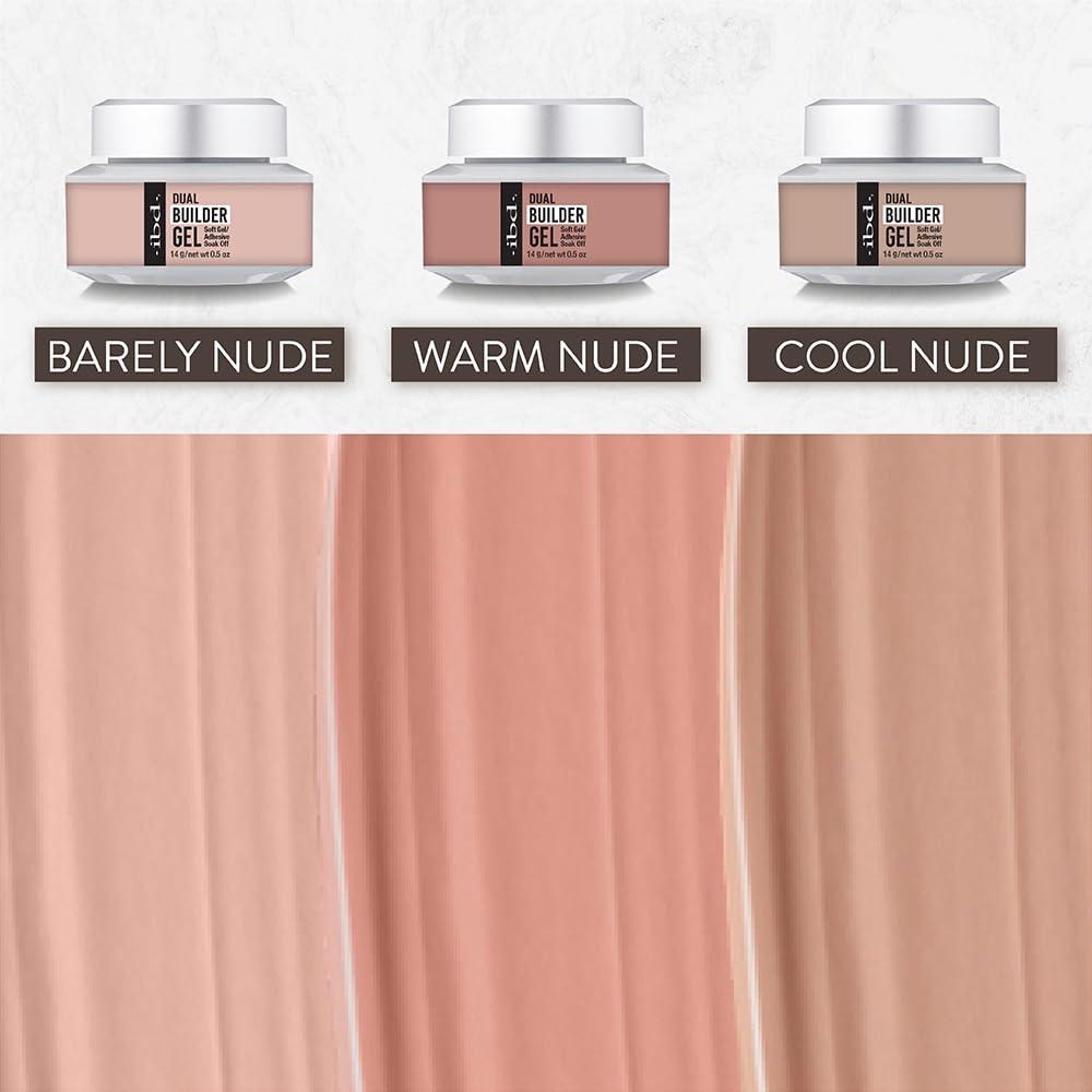 IBD ibd Dual Builder Gel in Barely Nude, Soft Gel/Adhesive, Easy Soak Off, 0.5 oz
