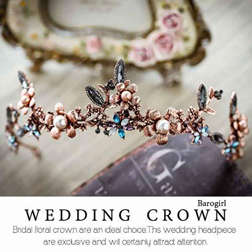 BAROGIRL Barogirl Bridal Wedding Queen Crowns and Tiaras Rhinestones Vintage Pageant Crown Headband for Women (Half Crown)
