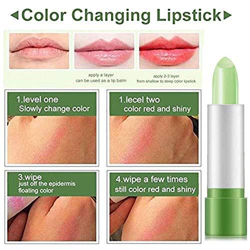 DEERWIN Aloe Vera Change Color Lipstick- 3 Pack Nutritious Moisturizer Lip Balm Temperature Color Chaning Waterproof Long Lasting Lip Gloss Balms