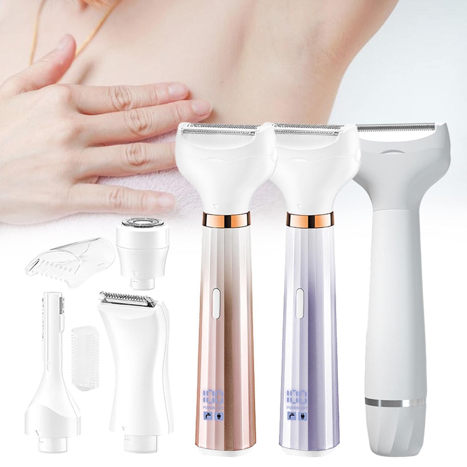 Generic 5 in 1 Electric Shaver Razor,Electric Razors for Women,Bikini Painless Remover for Face Nose Eyebrow Armpit Legs Pubic (Rose Gold)