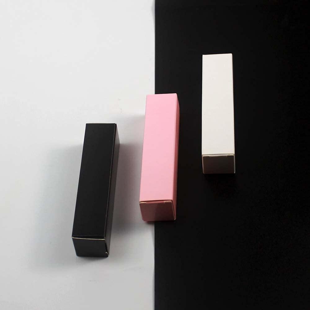 COSIDEA COSIDEA 50 PCS Empty Black Lip Gloss Boxes W23 xW23 xH103mm / 0.9 * 0.9 * 4.05 inch, Cosmetic Perfume/Mascara Box Packaging for Small Business Wholesale, small Kraft Paper Box Luxury Holder Wrapping