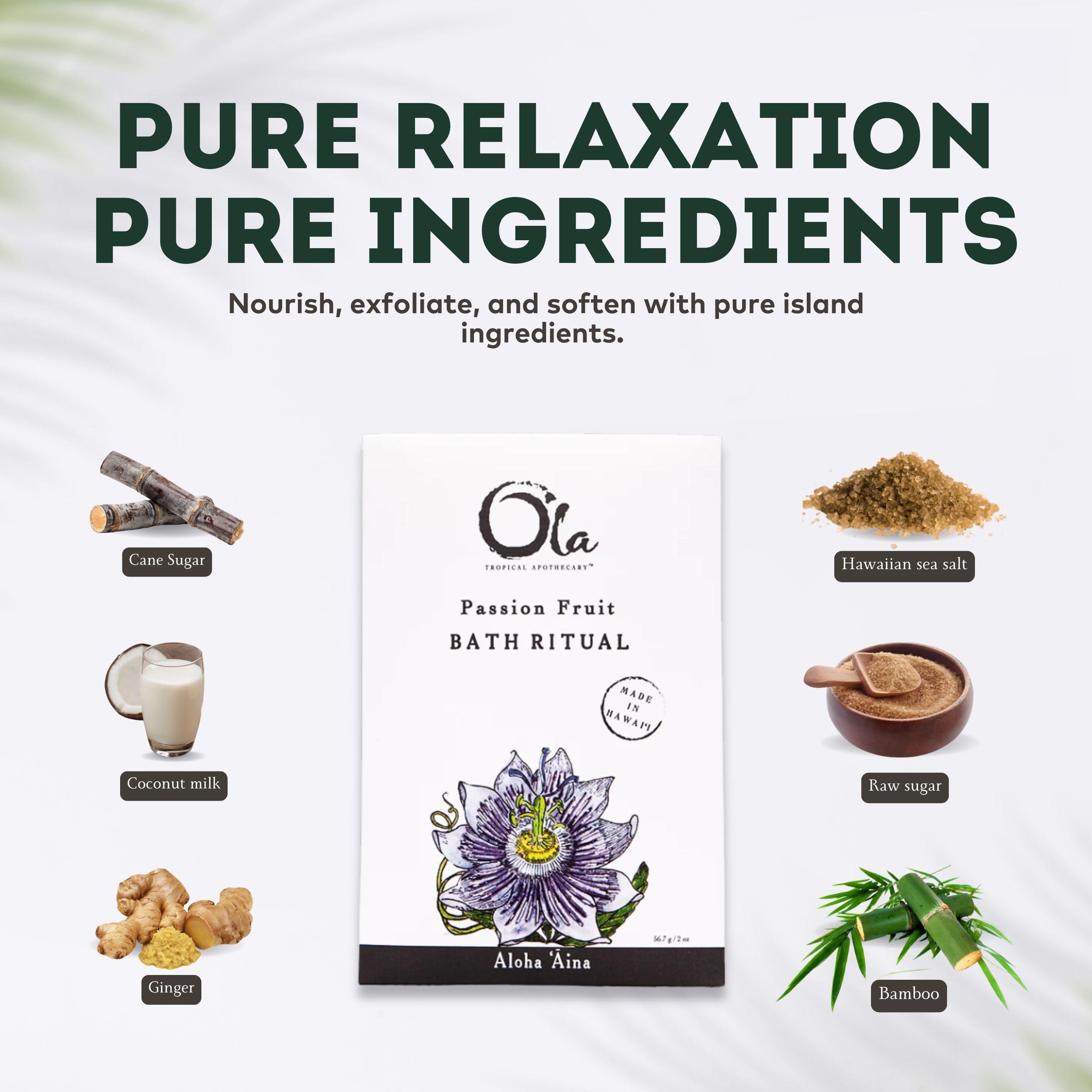 Tropical Apothecary Ola Tropical Apothecary Passion Fruit Scented Hawaiian Sea Salt Bath Rituals - 2 oz