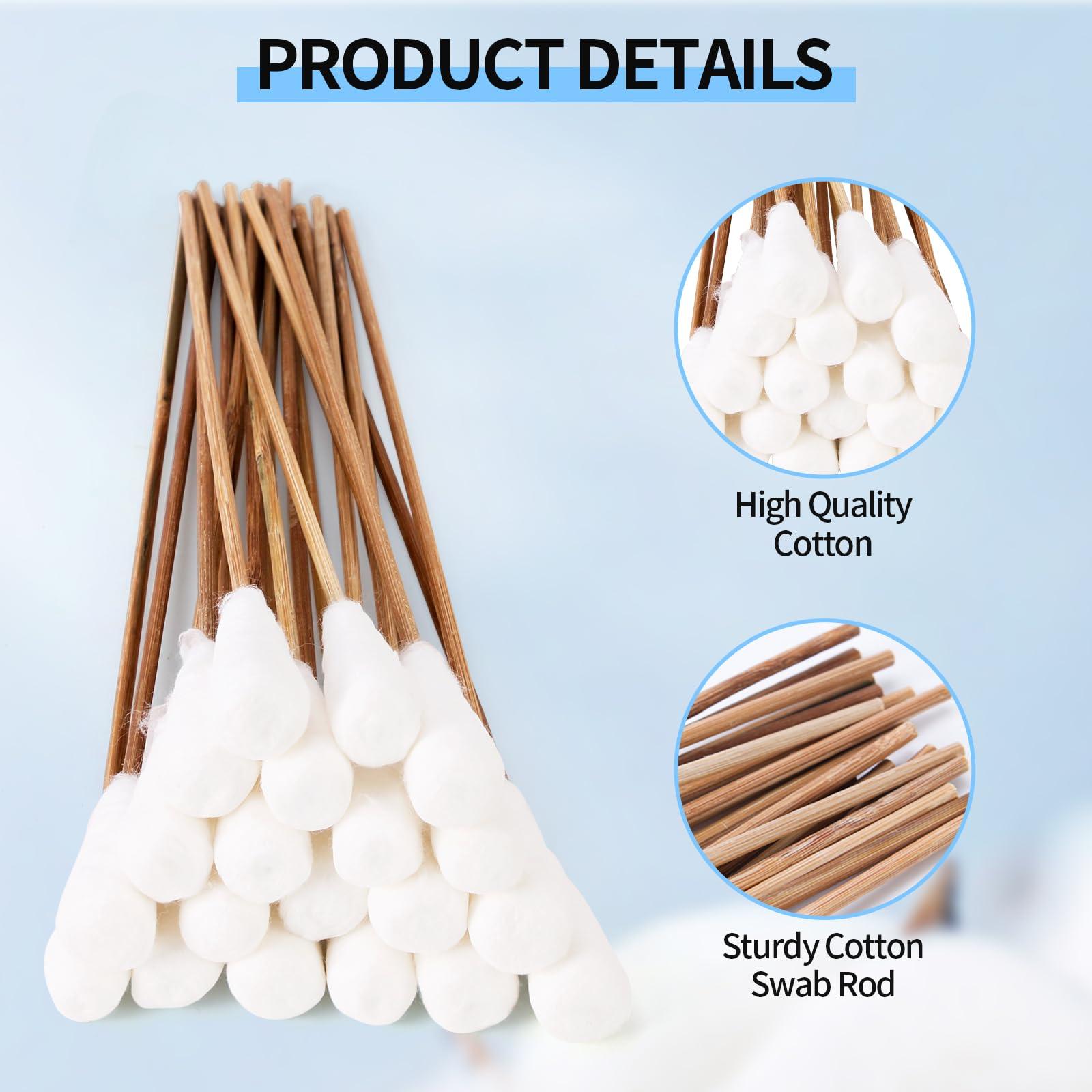 crayBG Long q Tips for Cleaning 10 Inch, 100pcs Cotton Swabs, Long 10\" Cotton Tipped Applicators with Large 1/2\" Diameter Swab - Non-sterile