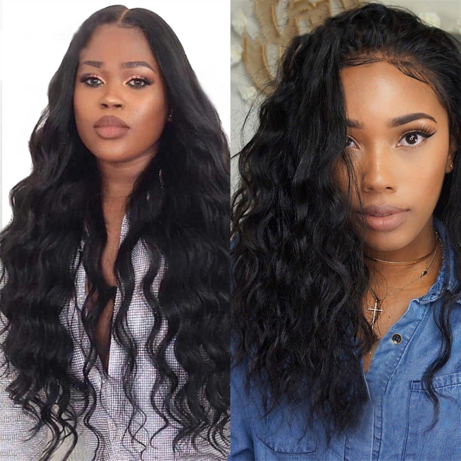 CFGH6FDF Bundles Brazilian Hair Weave Bundle Raw Natural Wave Human Hair 3/4 Bundle 8-40 Inch Water Deep Wave Bundle Hair Weave Extension Hair Weft(10 12 14 14)