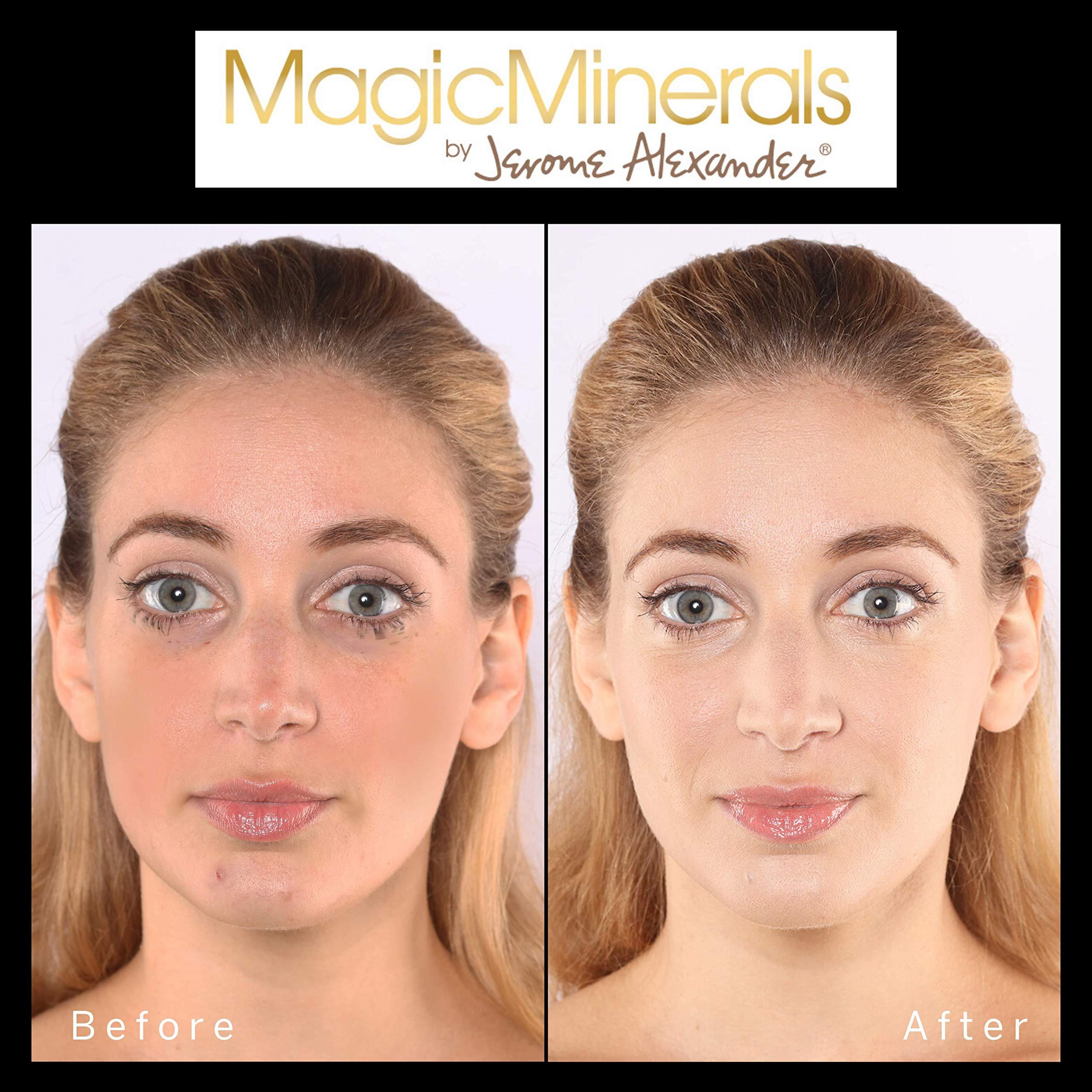 Jerome Alexander Jerome Alexander MagicMinerals Pressed Mineral Powder Set with Mirror Compact, Extending Lash Mascara, Professional Stubby Brush & Blending Sponge (Medium)