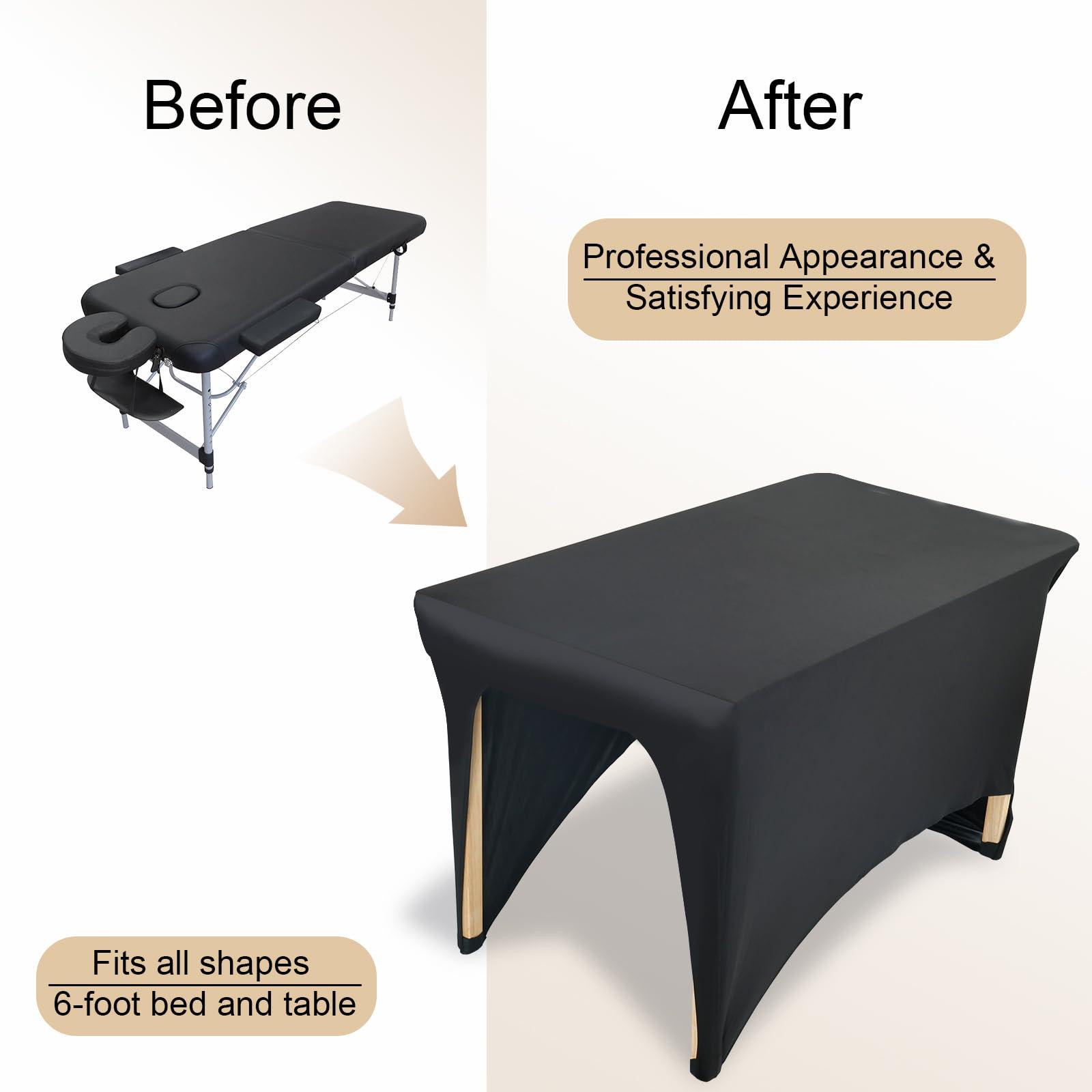 LCZNXJJY LCZNXJJY Elastic Lash Bed Cover 6FT SPA Bed Cover,Stretchy Massage Bed Fitted Cover,Soft Beauty Bed Protective Topper Professional Protective for Lash Extension SPA Massage Beauty Salon Waxing (Black)