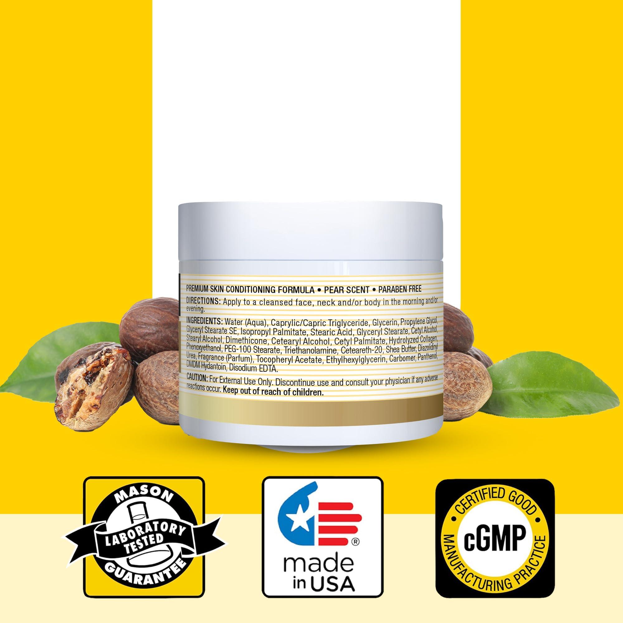 MASON NATURAL MASON NATURAL Collagen Premium Skin Cream - Anti Aging Face and Body Moisturizer, Intense Skin Hydration and Firmness, Pear Scent, Paraben Free, 2 OZ (3-Pack)