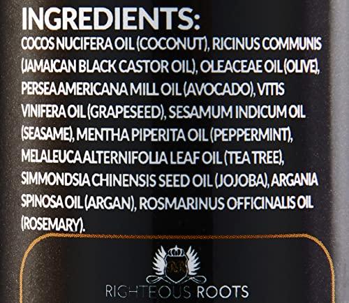 Righteous Roots Righteous Roots Rx Hair Oil for Hair Growth, Anti Frizz and Thickener Best for Curly, Wavy Natural Hair and Beards. 4fl oz (Previously known as Hair RX)