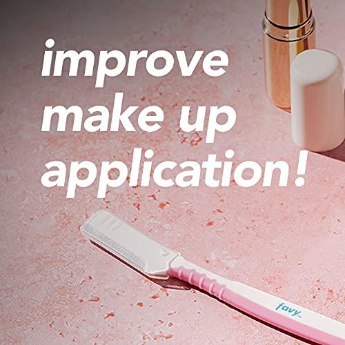 Favy FAVY Facial Beauty Dermaplane Razor – 3 PACK, Multipurpose Skin Exfoliator and Eyebrow Trimmer, Smooth Clear Skin, Flawless Makeup Application, Peach Fuzz Remover, Men and Women Dermaplaning Tool