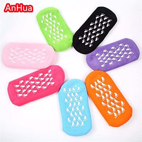 AnHua AnHua 1 Pair Feet Spa Moisturizing Gel Socks Exfoliating Dry Cracked Soft Skin Sock Pedicure Foot Care Tool Beauty Foot Care (Green)