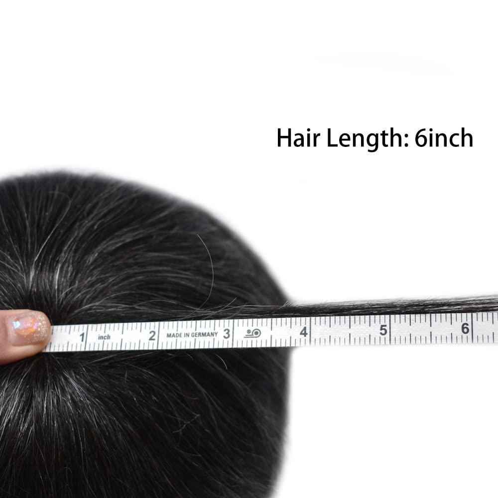 Generic Generic Swiss Lace Mens Toupee Hair Replacement System Full Lace European Hair Toupee For Men Natural Men Hair System (1B20# Off Black with 20% Synthetic Grey, 7x9\'\'-120% Med-light to Medium density