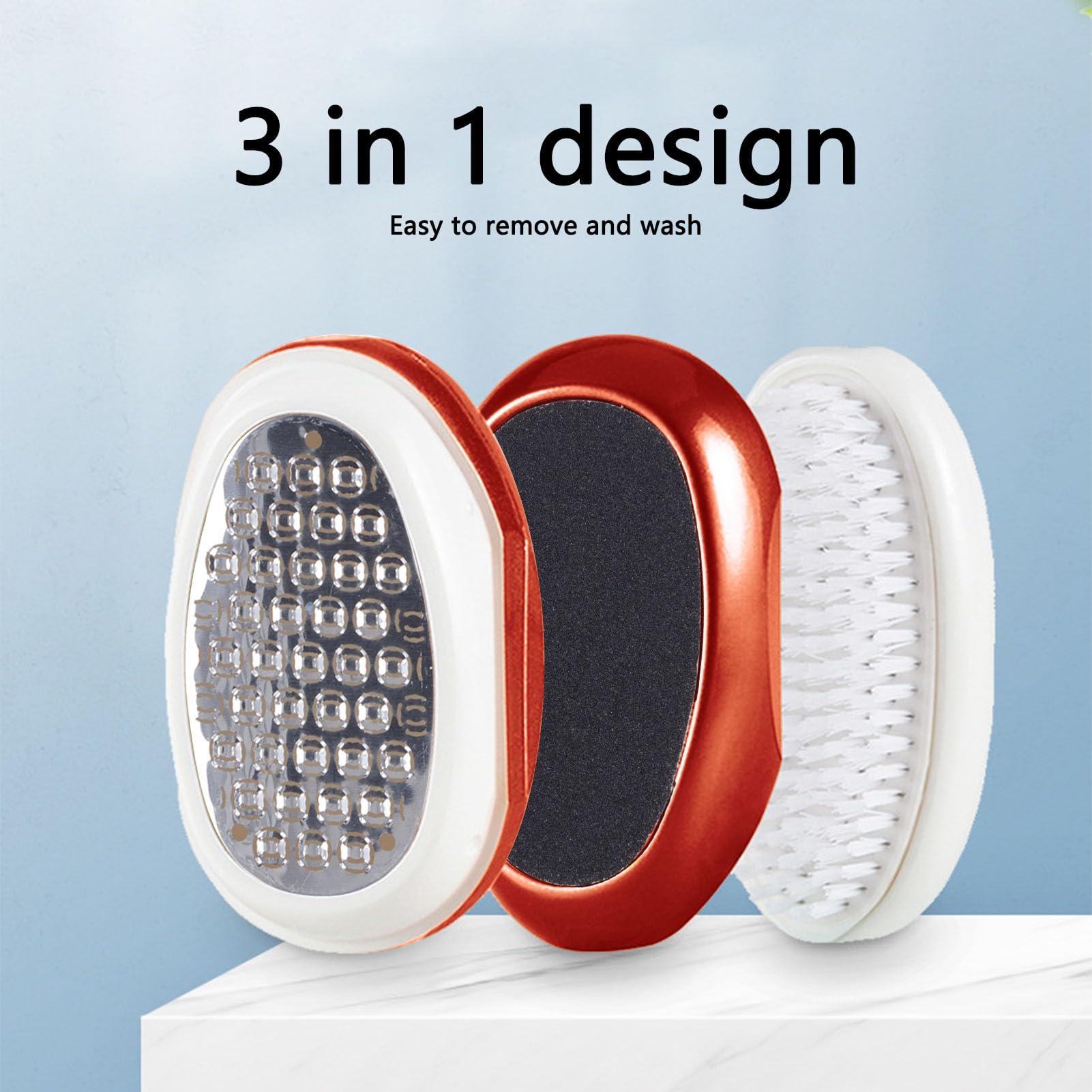 NSXAYIWE 3 in 1 Foot File Callus Remover Scrubber Kit, Stainless Steel Pedicure Tool Foot Scrubber Dead Skin Remover, Foot Sander for Home Spa Use