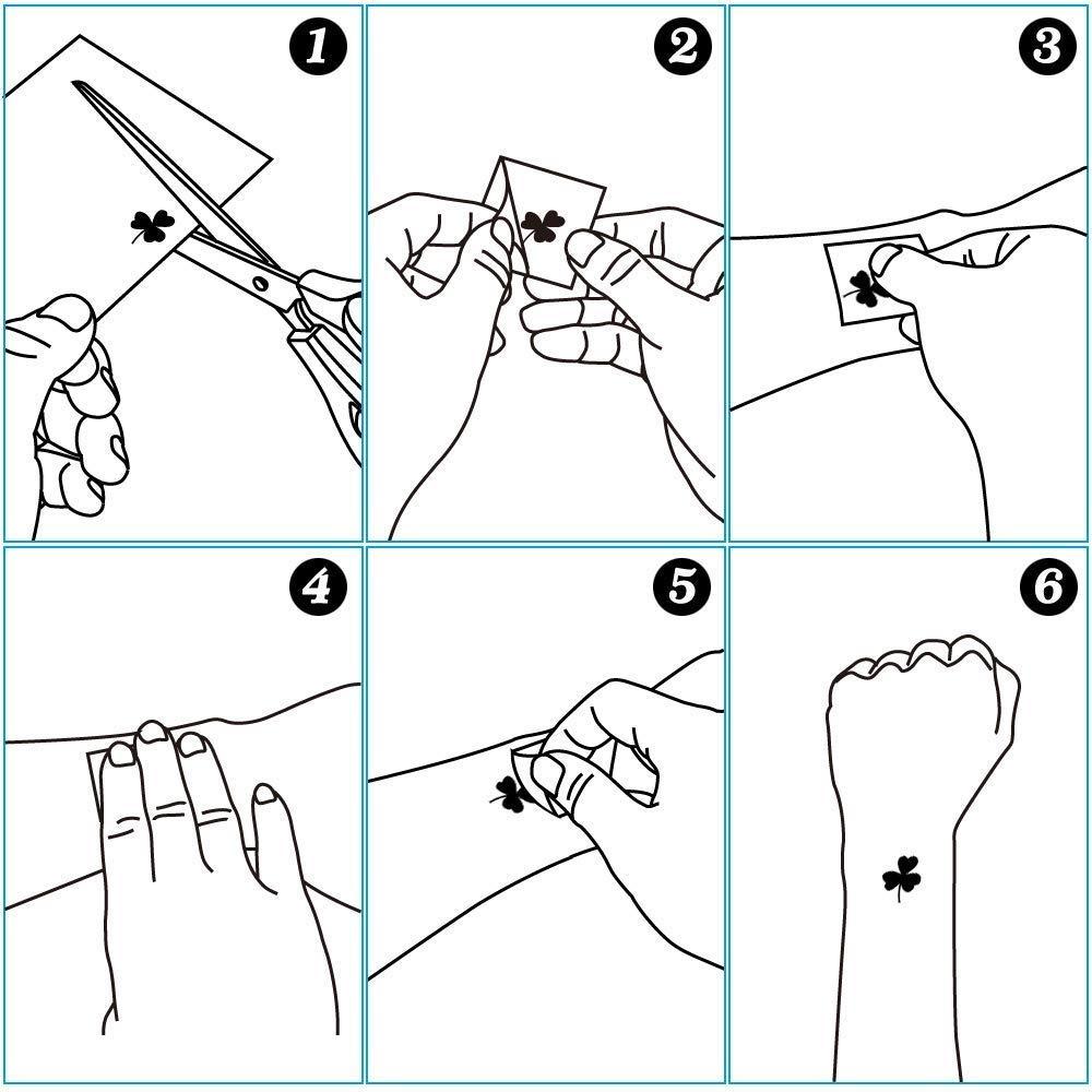 Encci St. Patrick's Day Tattoos – 10 Sheets Encci Temporary Shamrock Tattoos 10 Set For St.Paddy's day Irish Tattoo Sticker Clover Tattoos Parade Party Favors Decorations (style 1)