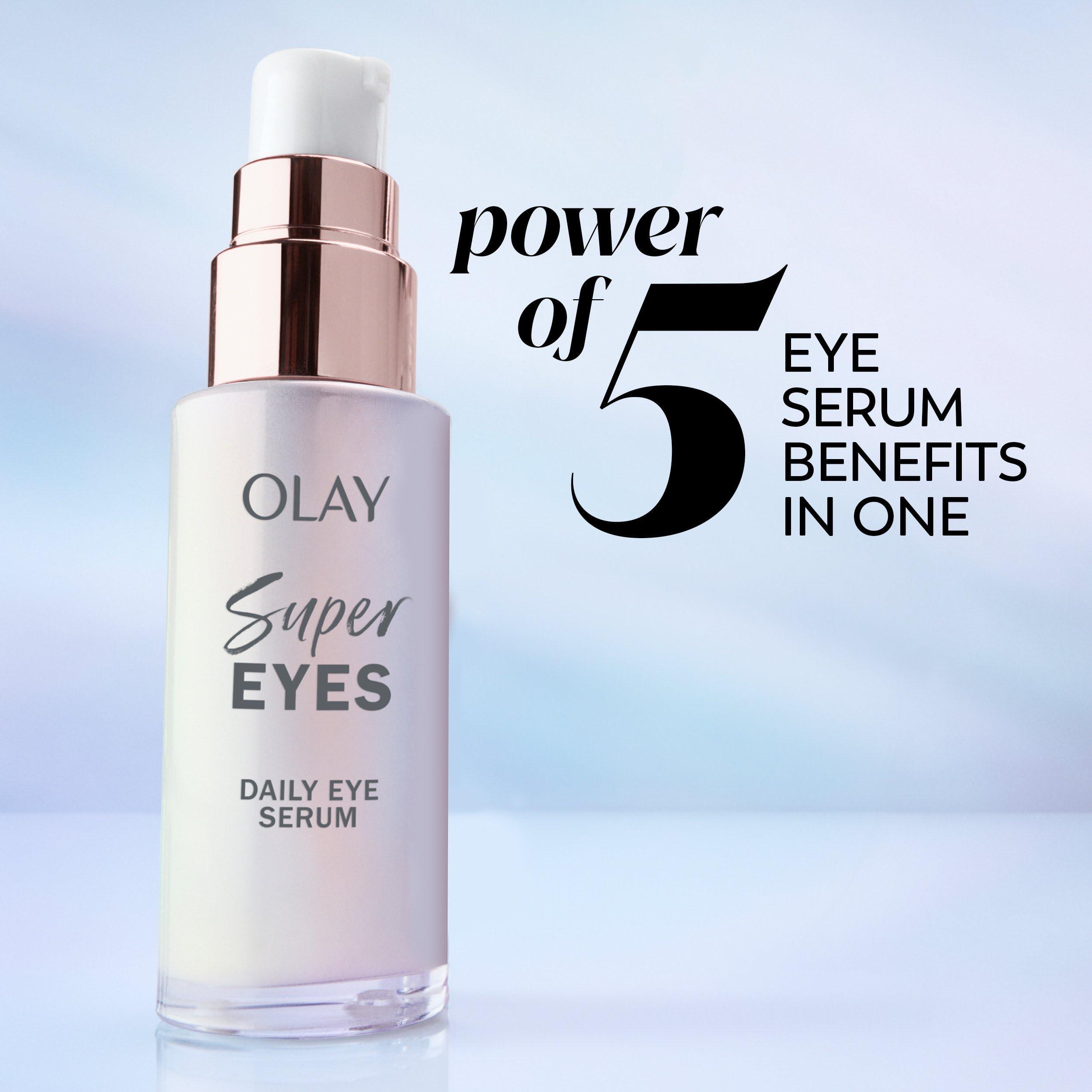 Olay Olay Super Eye Serum - Vitamin C, Caffeine, Niacinamide, Amino Peptide, Aloe Vera - Brightens Dark Circles, Anti-Wrinkle, Anti-Aging, Brightening, Smooths Fine Lines, Firming, Hydrating, 0.45 Oz