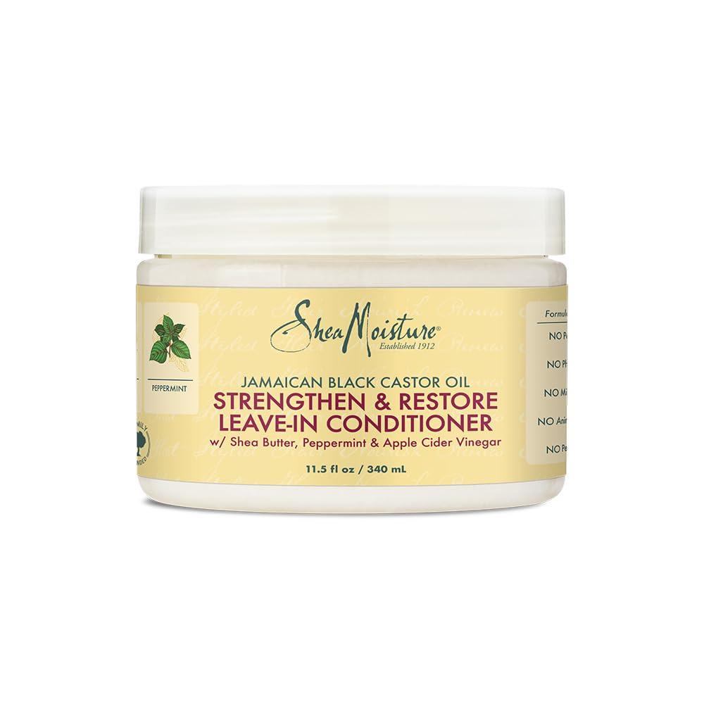 SheaMoisture SheaMoisture Body Moisturizer For Dry Skin 100% Extra Virgin Coconut Oil Nourishing Hydration Soften And Restore Skin And Hair 14.5 oz & Jamaican Black Castor Oil Leave In Conditioner