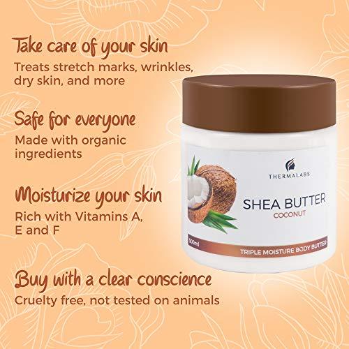 Thermalabs Shea Butter Organic Coconut Oil Cream for Face, Body & Hand. Stretch Marks & wrinkle Removal, Psoriasis & Eczema Treatment Lotion: Sheabutter Moisturizer Boost with Natural Ingredients. 500ml 17oz