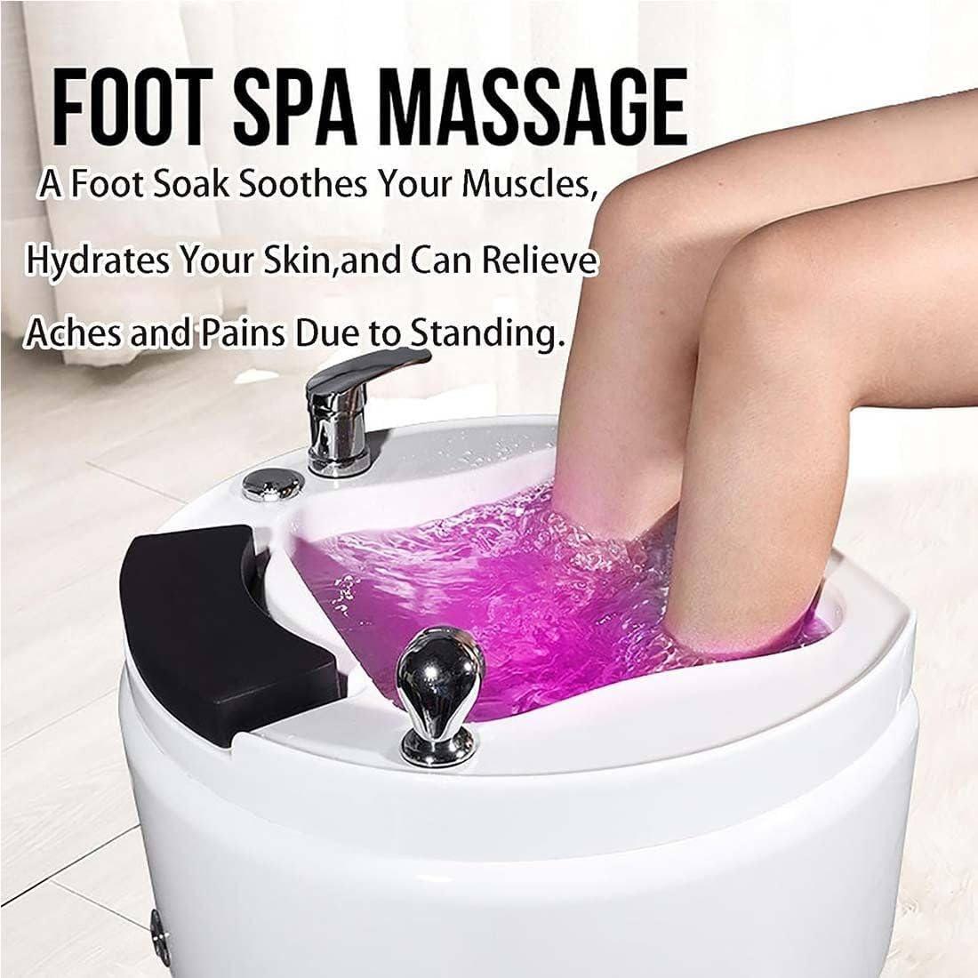 JIANGSS Acrylic Foot Bath,Home Foot Spa Pedicure Tub,Foot Detox Bucket Tub,Portable Foot Spa Bathtub,Deep Foot Bath Spa with Massage,Automatically Drain and Adjust Hot and Cold Water