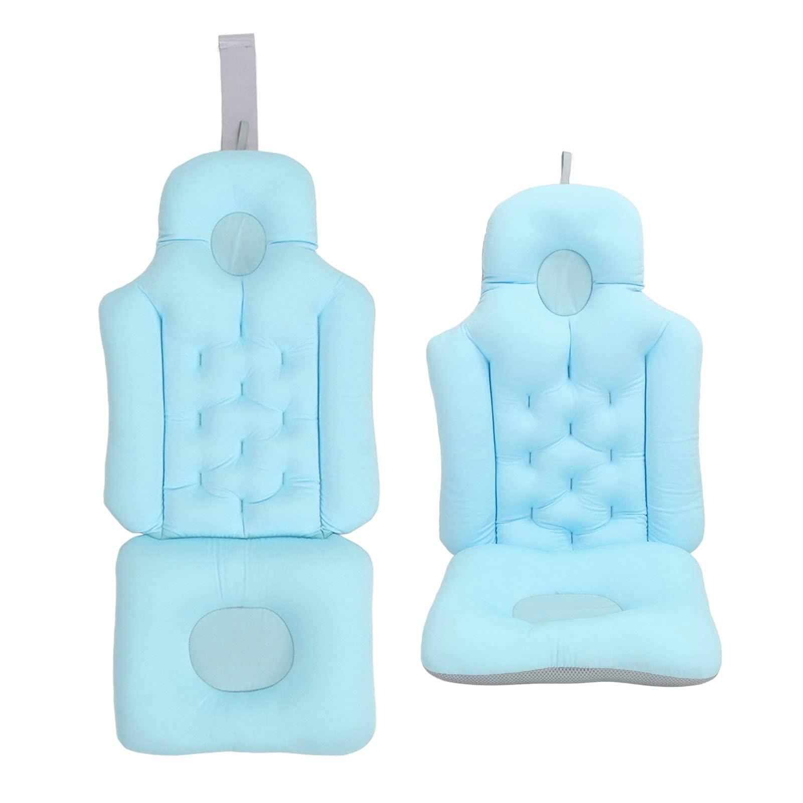 LUCKDANO Soft Breathable Back Support Bathtub Cushion Spa Pillow for Adults, Comfortable Fit, Support, Easy to Dry (Blue)