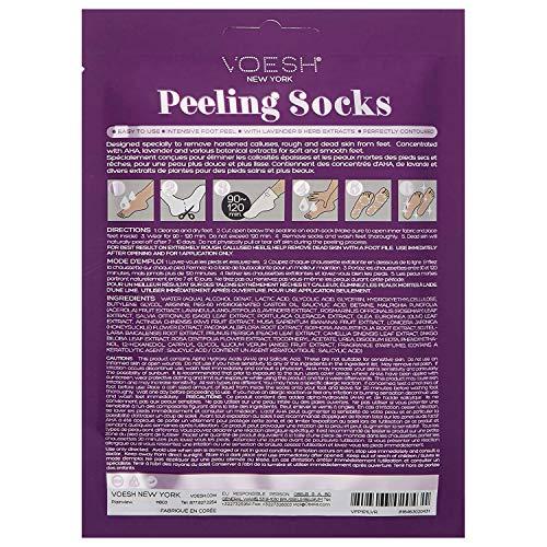 Voesh New York VOESH Peeling Socks Duo, Foot Peeling Mask, Intensive Foot Peel, Callus Remover, Exfoliating Foot Mask, Foot Mask Socks, Foot Peel for Dry Feet, Vegan