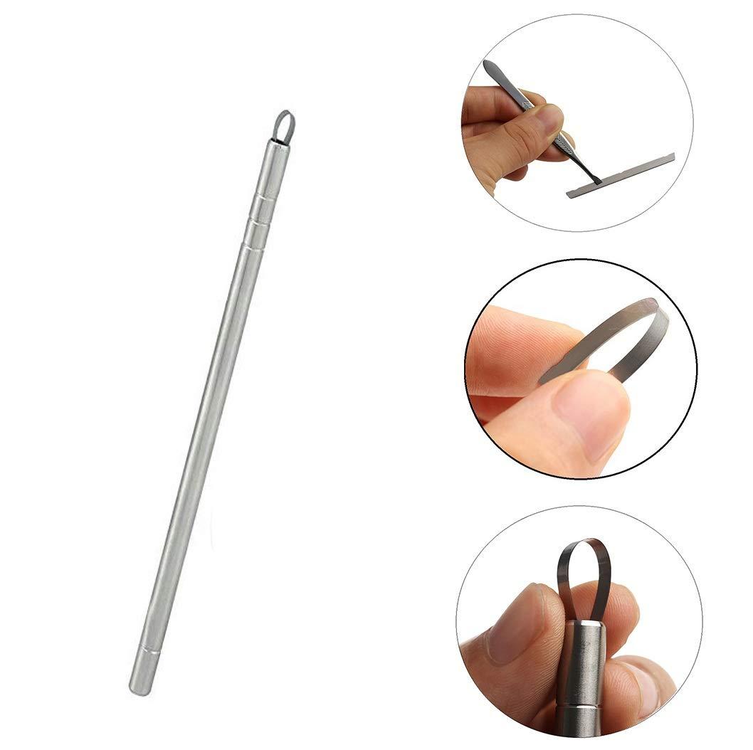 Beikalone Beikalone Hair Tattoo Razor Pen, Stainless Steel Hairstyle Design Trimmer, with Tweezers and 10 Pieces Blades, for Eyebrow Mustache Hair Styling Art