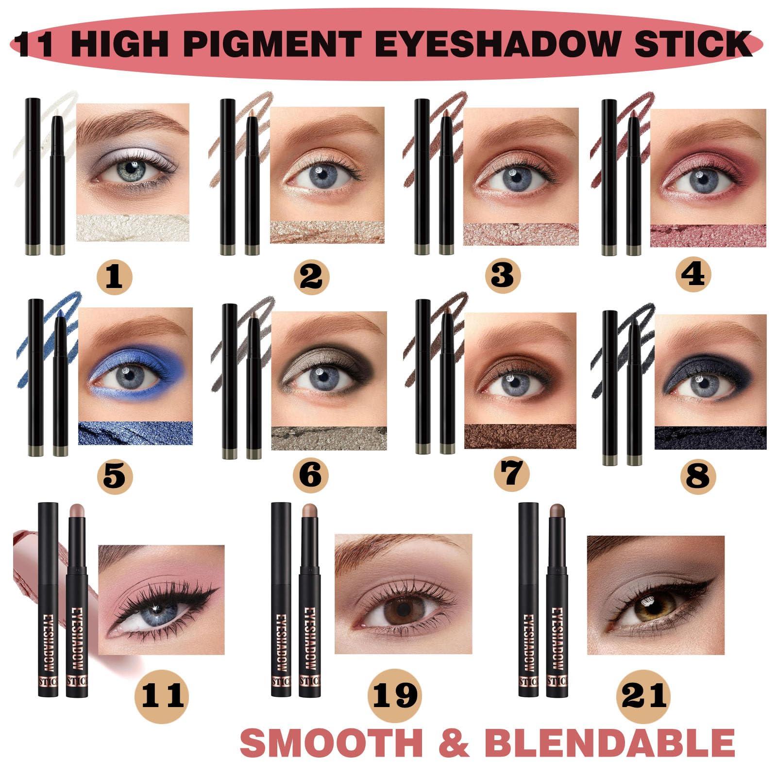 Wavuketu Wavuketu Red Eyeshadow Stick Smooth Cream Eyeshadow Pencil, Waterproof Long Lasting Eye Shadow Stick, High Pigment Hypoallergenic Highlighter Stick Create Multi-Dimensional Eyes Look (04# Rose Red)