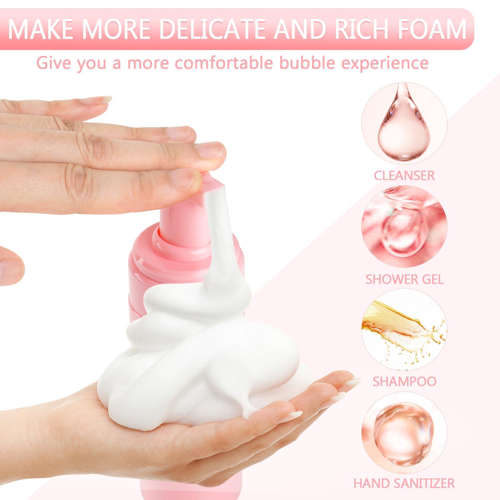 TMLECE TM Foam Pump Bottle 5.1oz/150ml Pink Empty Foam Bottle Pump, Travel Foam Bottle for Soap, Shampoo, Cleaning Foam Dispenser Bottle Refillable (6 Pack)