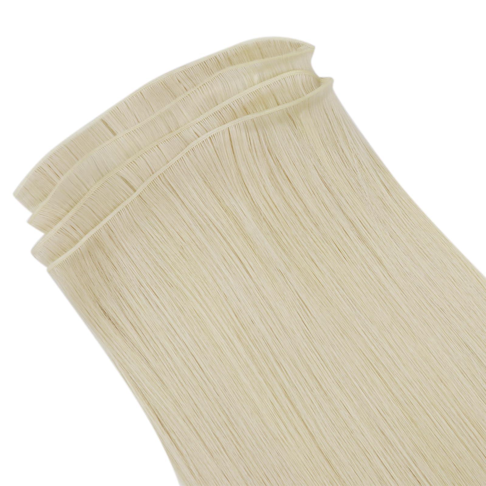 Full Shine Full Shine 24 Inch Hair Extensions Real Human Hair Sew In Hand Tied Weft Hair Extensions Human Hair Sew In Weft Extensions Remy Hair Genius Weft Human Hair Extension Straight Hair 60G 24 Inch