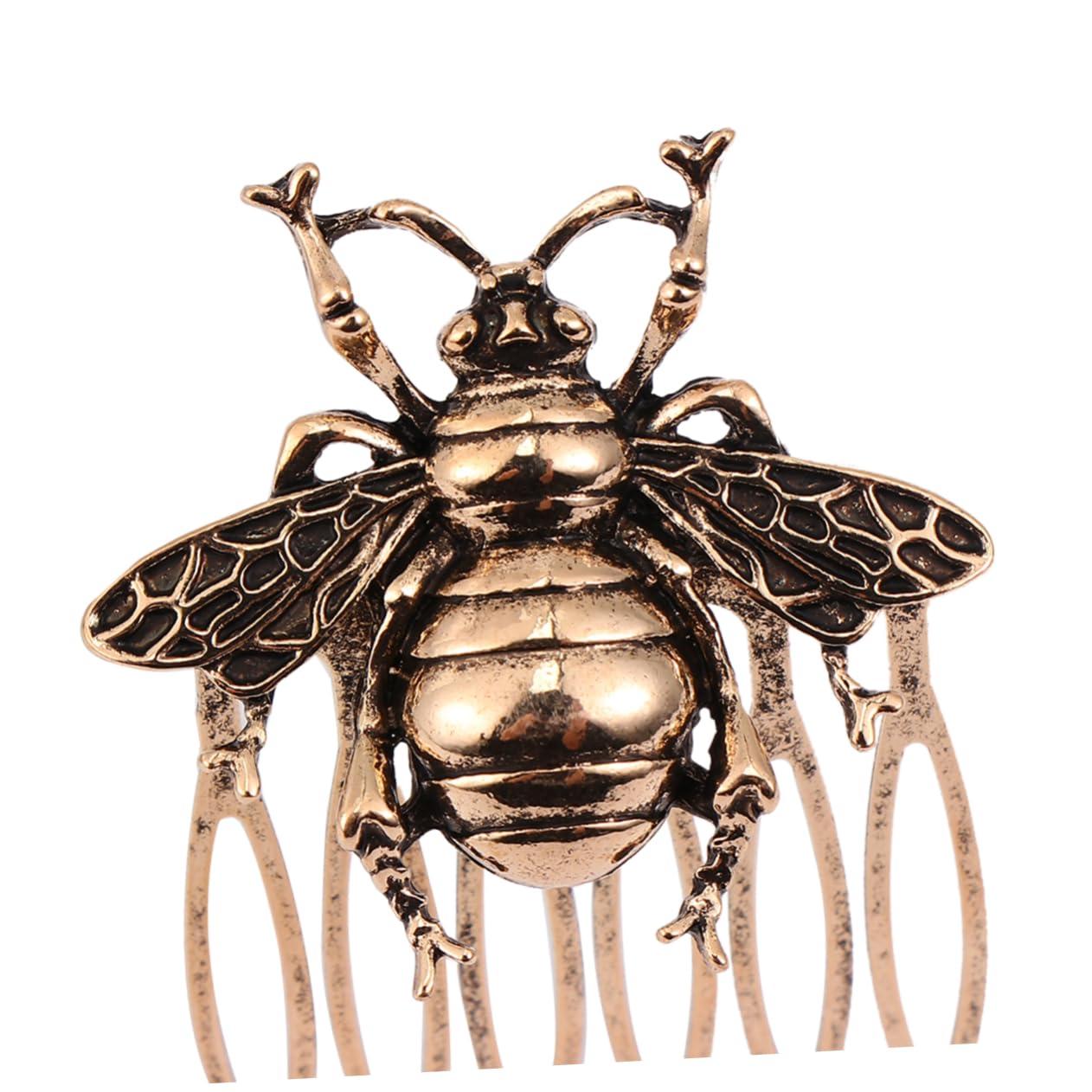 FRCOLOR FRCOLOR 4pcs old fashioned Accessories french hair clips steel wire alloy metallic line hair pin tooth comb styling hair clips bride french hair pin antique headgear bridal headdress pin