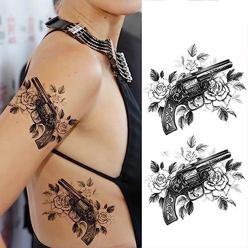 TTHUONG THATHU Sexy Waist Shark Whale Peony Flower Temporary Tattoo For Women Adult Black Wings Dahlia Flora Tattoo Sticker Tatoo