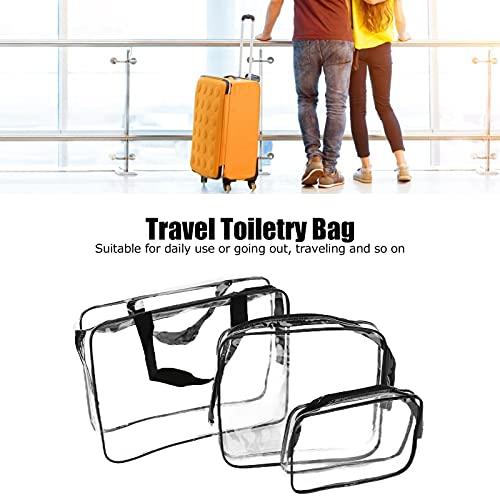 Uplory Uplory Makeup Bag, Cosmetic Bag Pvc Transparent Thickness Easy To Clean Ell Structured Sturdy Zip Fastener, 3Pcs Travel Toiletry Bag For Travel Gym Bathroom Bedroom Daily Carry