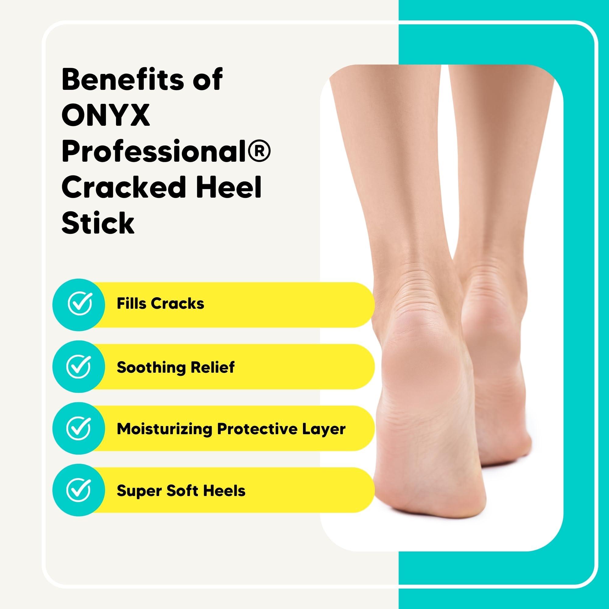 Onyx Professional Onyx Professional Cracked Heel Repair Balm Stick (2 Pack) Dry Cracked Feet Treatment, Moisturizing Heel Balm Rolls On So No Mess Like Foot Cream or Foot Lotion, Rescues Cracked Feet, Lavender Scent