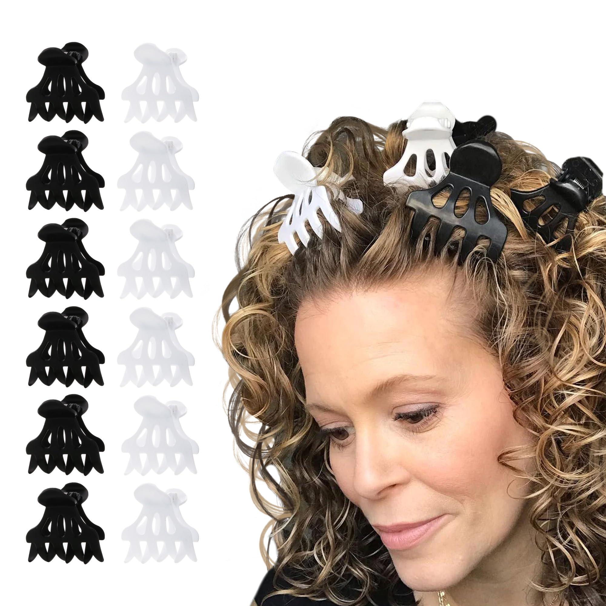 Curl Keeper Curl Keeper Claw Clips for Thick & Thin Hair, Roller Jaw Clamps (12-Pack) - Wide Teeth Medium Hair Clips for Women Supports & Creates Volume - Hair Styling Accessories are Lightweight & Easy to Clean
