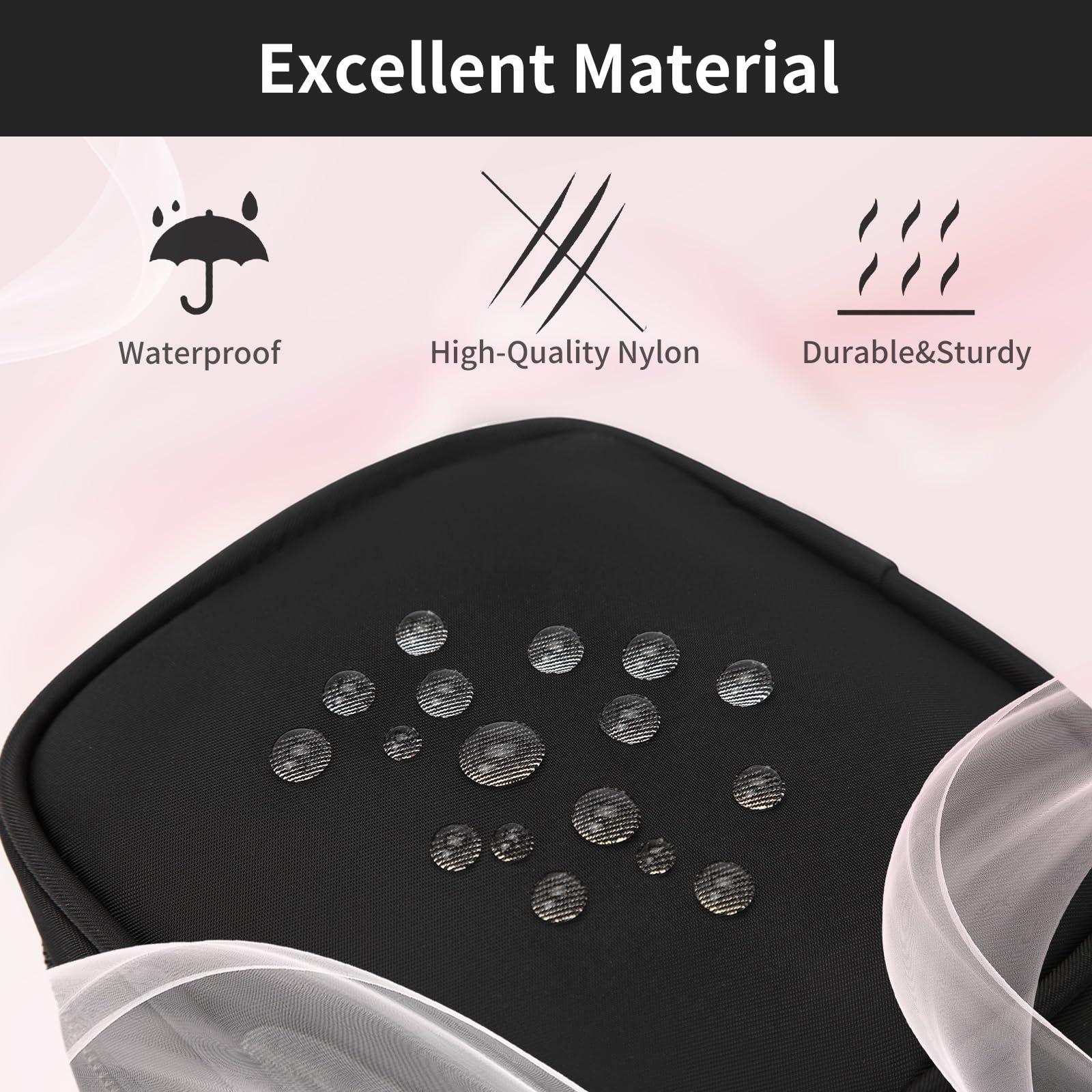 XIAOLER XIAOLER Small Makeup Pouch, Double Zipper Cosmetic Bag, Travel Makeup Bag, Cute Makeup Bag for Purse, Mini Toiletry Bag (Black)