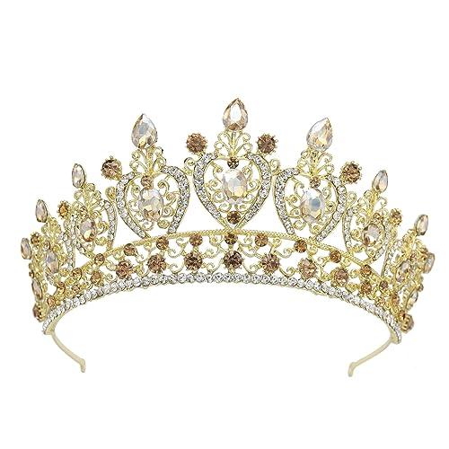 CarXs European and American bridal crown headdress Baroque color crystal wedding Crown Princess headdress queen crown bridal headdress crystal barrettes