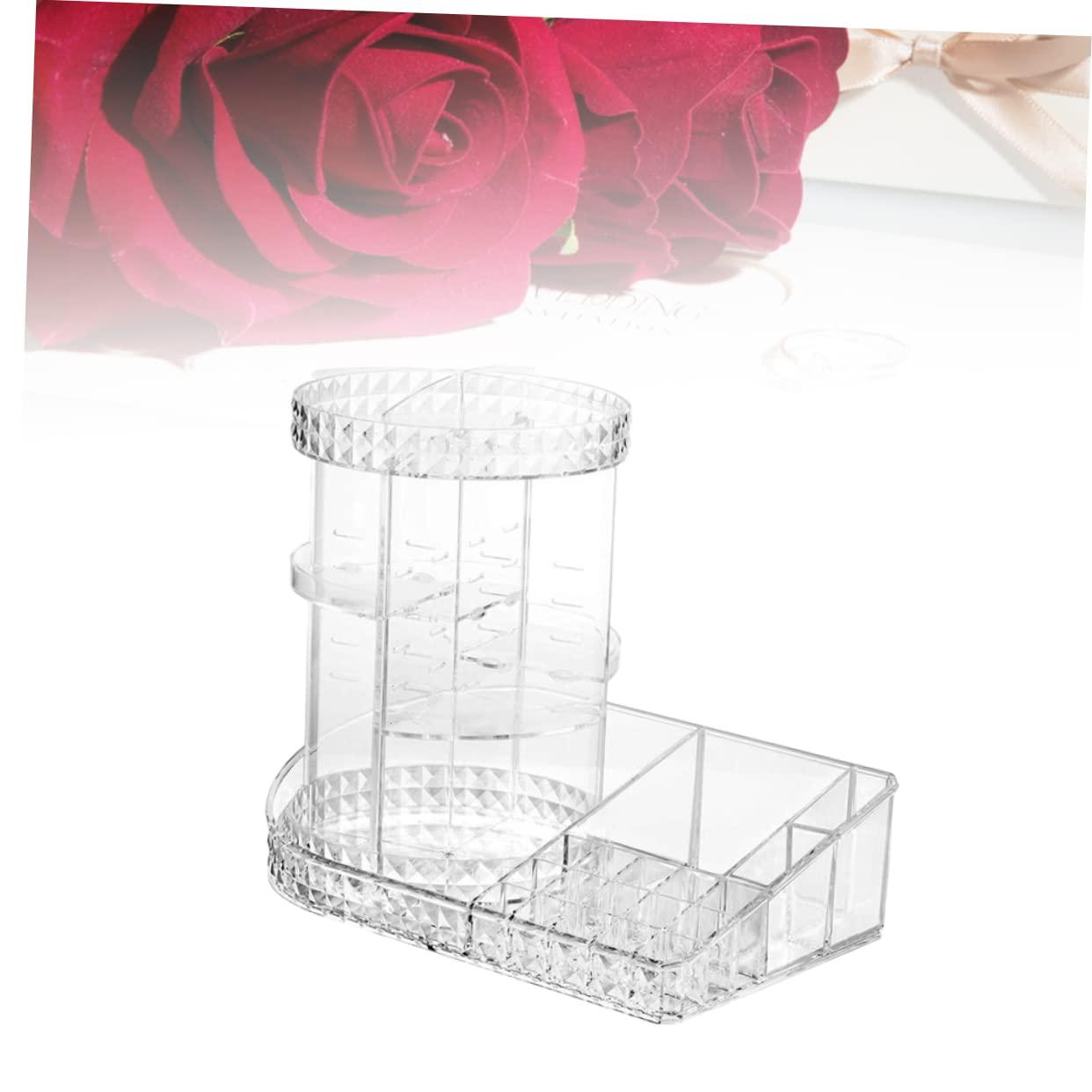 NOLITOY NOLITOY Makeup Display Rack Jewelry Display Case Cosmetic Display Cases Bathroom Storage Shelf Rotating Display Stand Drawer Organizer for Makeup Cosmetic Pad Case Makeup Container