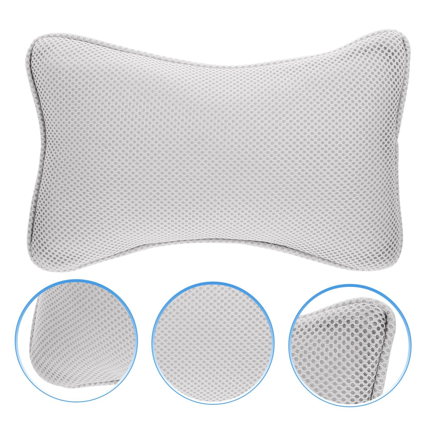 minkissy minkissy Bathtub Pillow Cup Grey Bath Pillow with 2 Cups Neck Pillow for Bathtub Spa Spa Tub Fit Standard Bathtubs