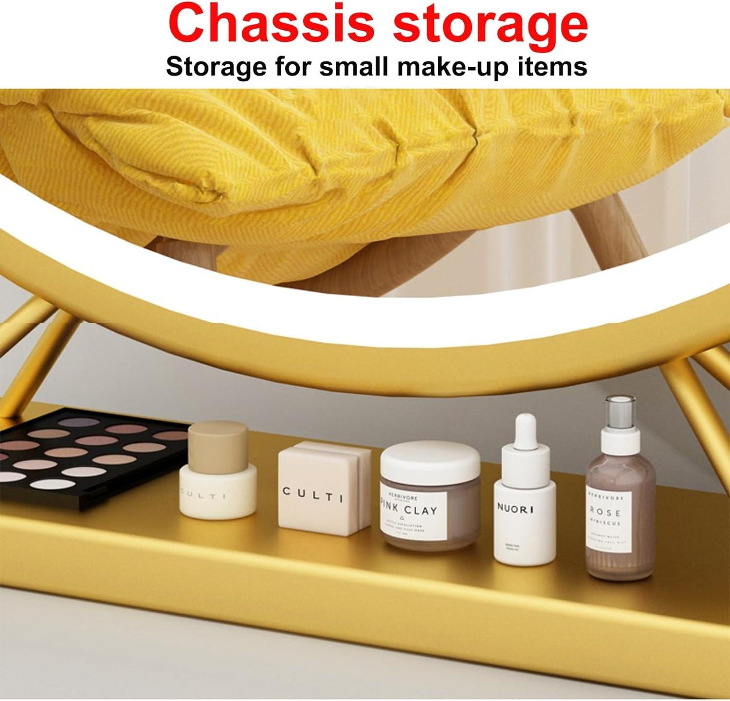 Topjia TopJia Makeup Mirror,Vanity Tabletop Mirror Countertop Mirror,Bathroom Shaving Mirror, Cosmetic Dressing Table Circle Mirror Dressing Table, Desk, Bathroom, Bedroom(40cm, Black), 1774273