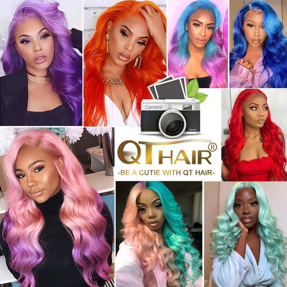 QTHAIR QTHAIR 14A Russian Blonde #613 Transparent Lace Frontal Closure 100% Russian Blonde Human Hair for Female (14\", 613 Body Wave Closure) 613 Blonde Closure