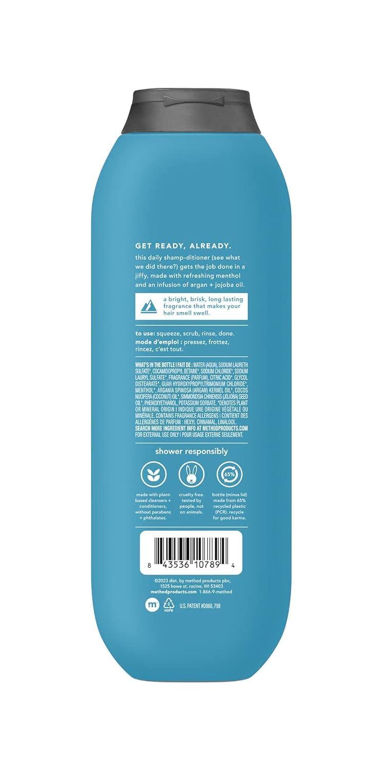 Method Generic Method Men Body Wash Glacier + Granite, 18 Oz. & Method Man Shampoo And Conditioner Glacier Granite, 14 Oz. Bundle of 2 Items, Blue