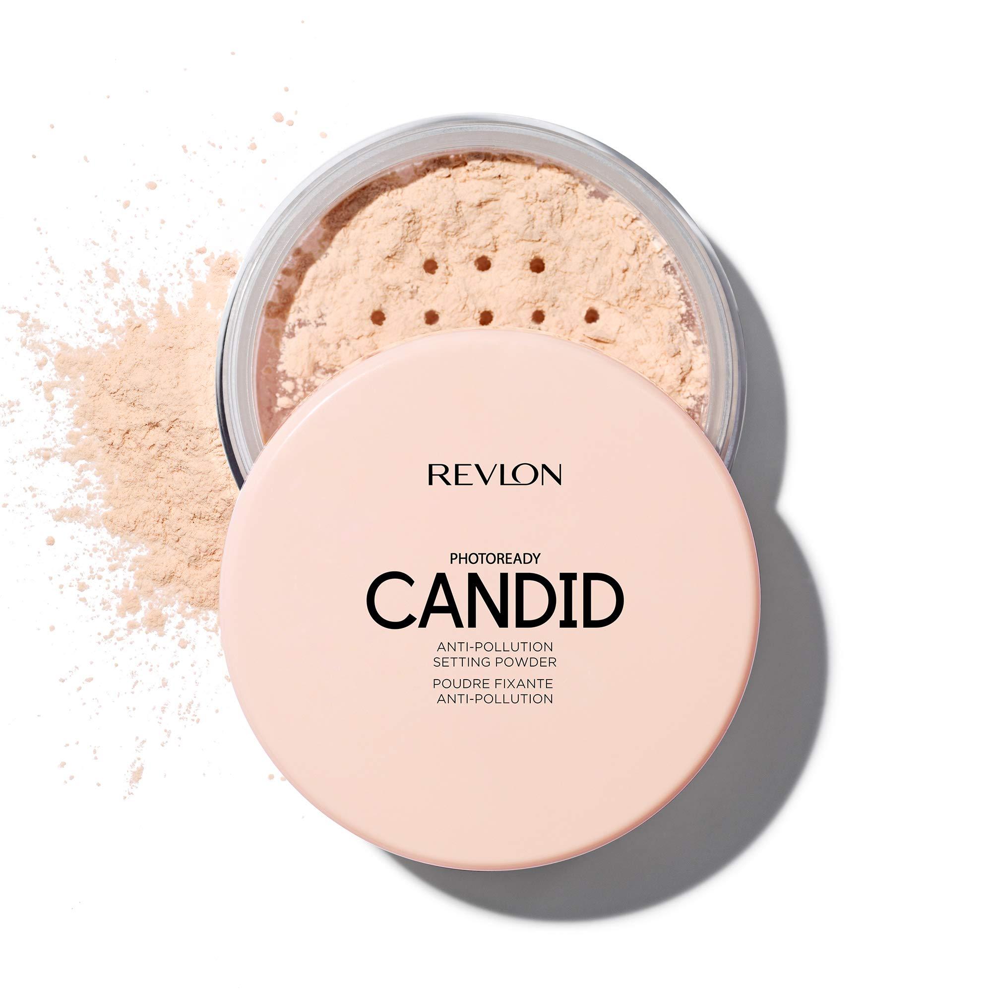 REVLON Revlon Setting Powder, PhotoReady Candid Blurring Face Makeup, Anti-Pollution, Lightweight & Breathable High Pigment, Natural Finish, 001 Universal Translucent, 0.5 Oz