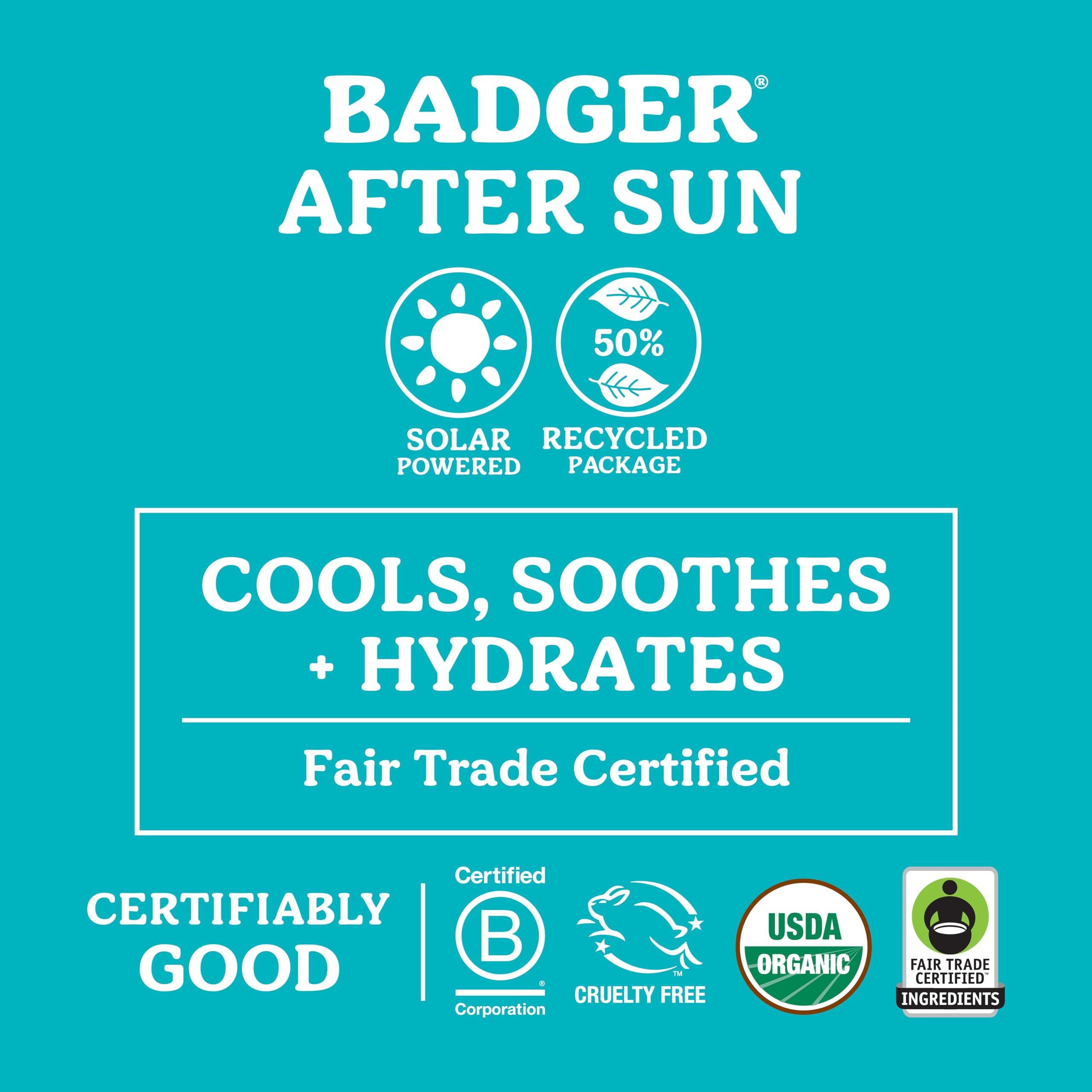 Badger Badger Coconut After Sun Balm with Organic Cocoa Butter & Shea Butter, Rescue Balm, Soothing & Cooling Balm for Tight Dry Skin After Sun Exposure, 2 oz (2 Pack)