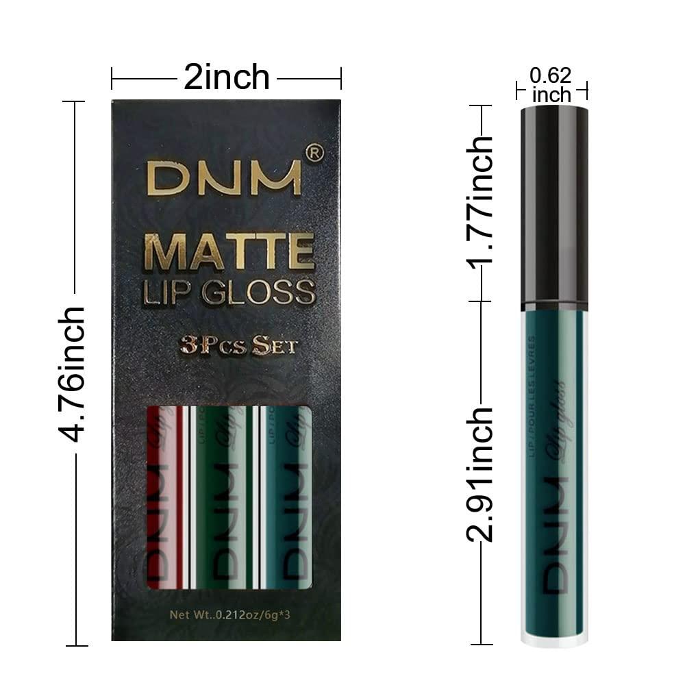 AMY'S DIARY AMY\'S DIARY 3Pcs Dark Red Green Matte Liquid Lipstick Sets,Matte Lipstick Lip Stain Long Lasting 24 Waterproof Lip Gloss Gift Set Matt Liquid Makeup Lipstick for Women