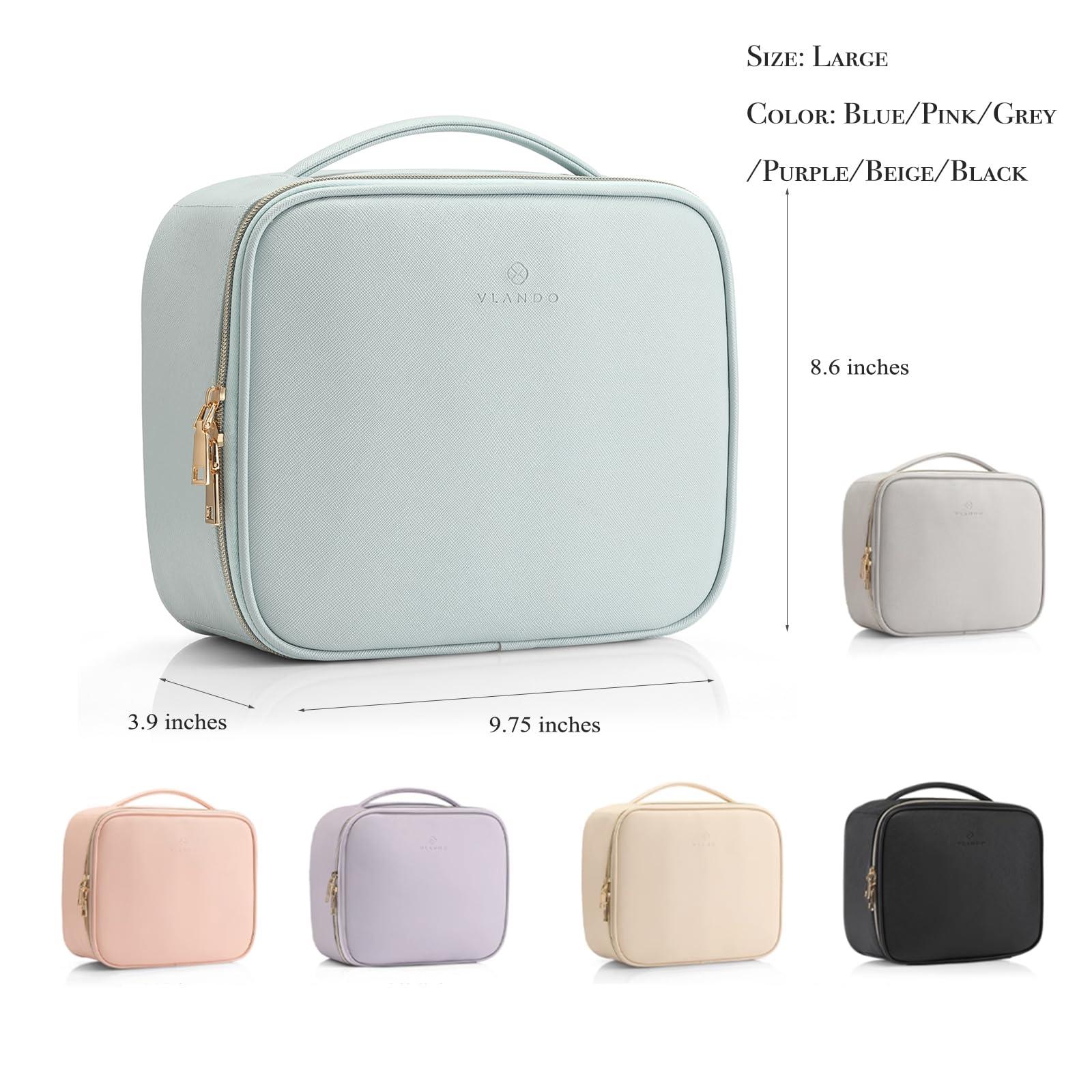 Vlando Vlando Toiletry Bag, Large Wash Bag, Travel Cosmetic Make-up Bag, Multi-compartment with Dividers for Cosmetics Makeup Brushes Toiletry Jewelry Accessories, Pink