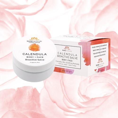 Bodyceuticals Bodyceuticals Bioactive Calendula Salve Jar with Beeswax Antioxidant-Rich Multi-Purpose Balm for Skin | Nourishing | Gluten free | Soy free | non-GMO | recyclable tube | Travel-Friendly | 2 oz